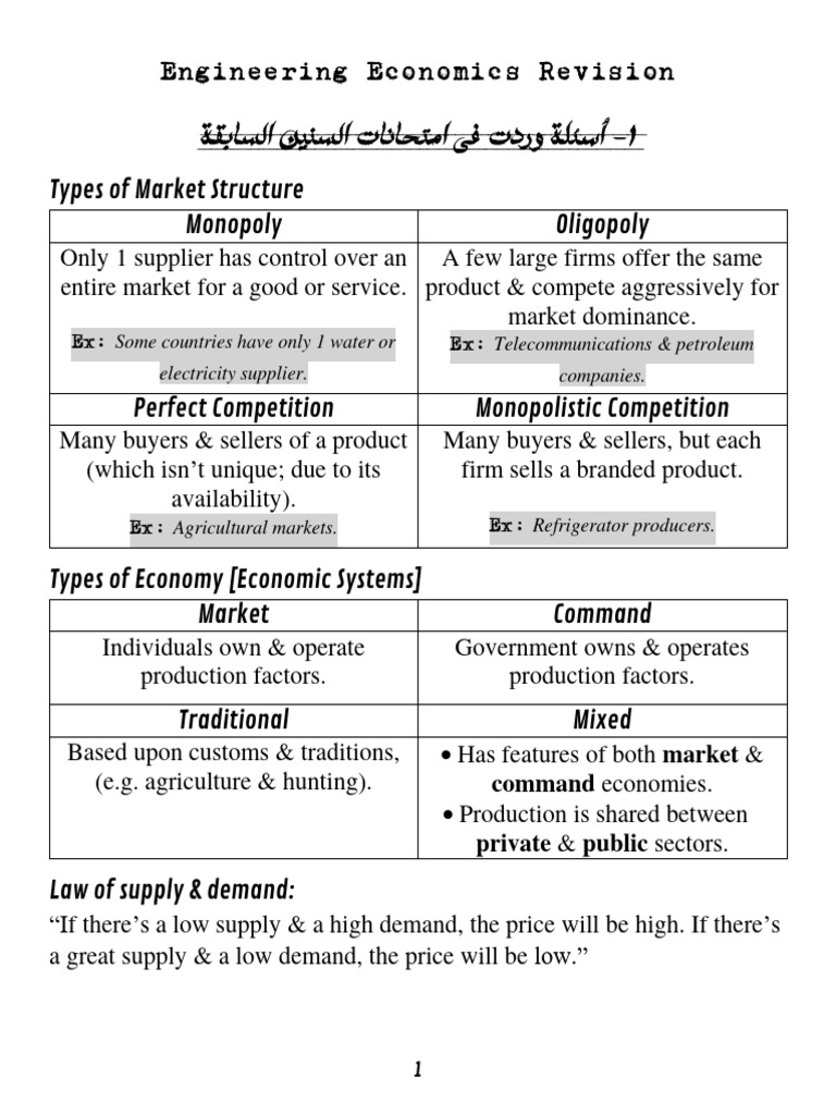 Engineering Economics Study Guide | PDF