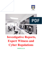 Module 019 Investigative Reports, Expert Witness and Cyber Regulations