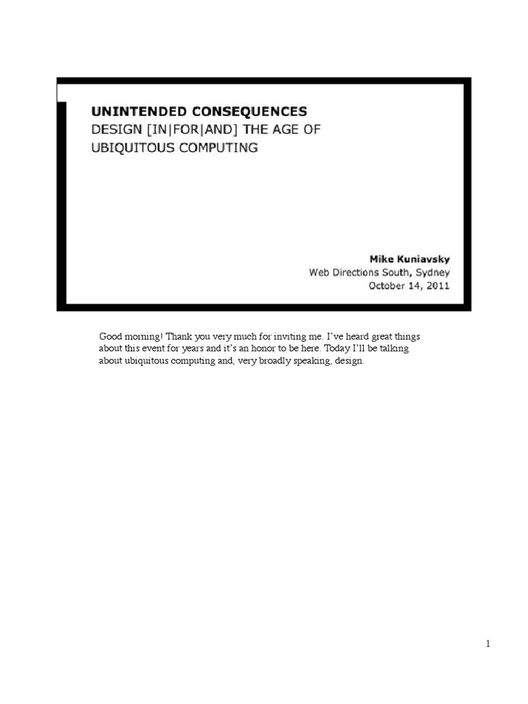 Ubiquitous Computing and Design Insights | PDF | Information | Cloud ...