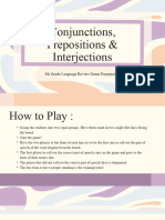 Conjunctions, Prepositions, and Interjections Language Review Game Presentation in Pastel Simple Style