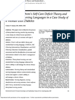 Application of Orems Self Care Deficit Theory in Diabetic Patient