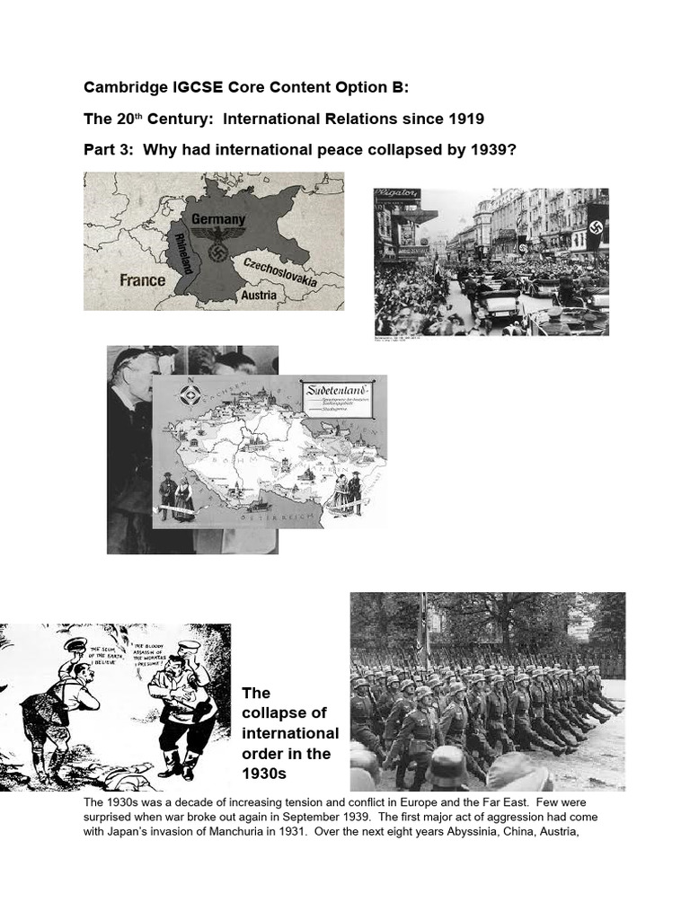 Collapse of International Peace by 1939 | PDF | Adolf Hitler | Nazi Germany