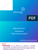 Week 02 PPT DTRA310 Interpreting