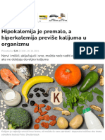 Hipokalemija Je Premalo, A Hiperkalemija Previše K