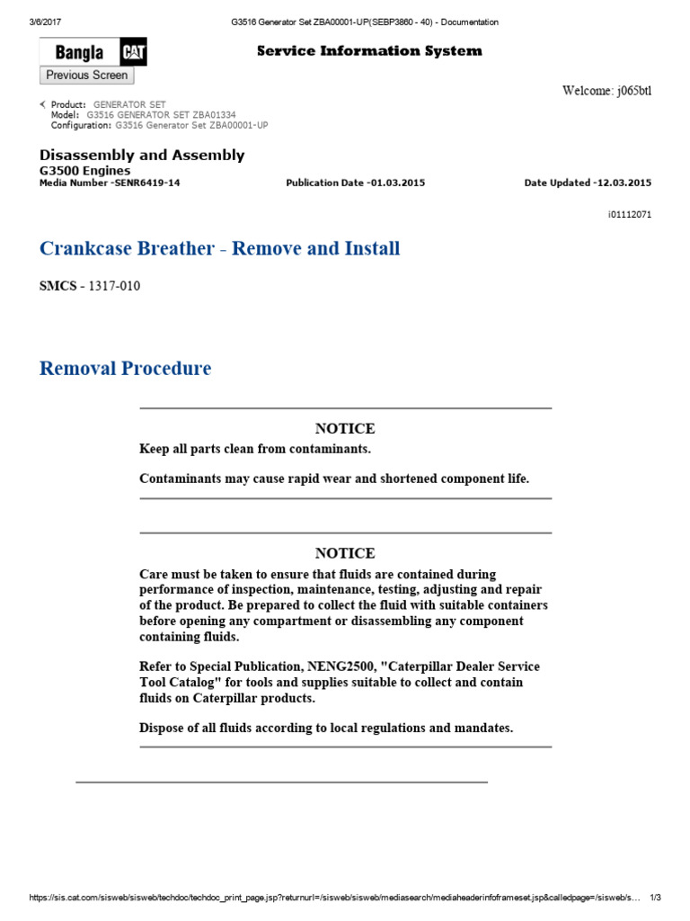 Crankcase Breather Remove and Install PDF Mechanical Engineering