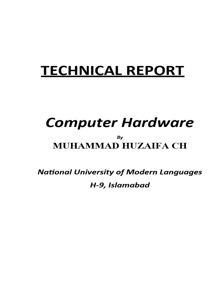 Presentation, Project and Technical Report On 