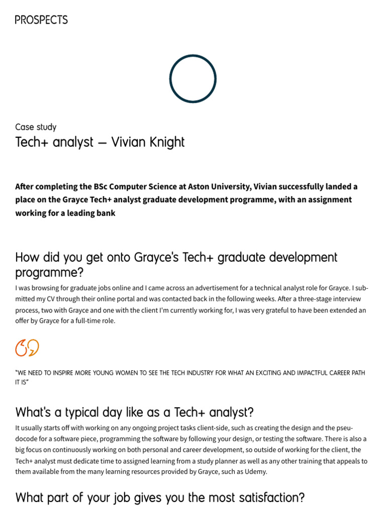 Tech+ Analyst - Vivian Knight - Prospects - Ac.uk | PDF | Computer ...