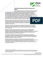 Vitae Comparison of the Joint Skills Statement With the Researcher Development Framework July 2010