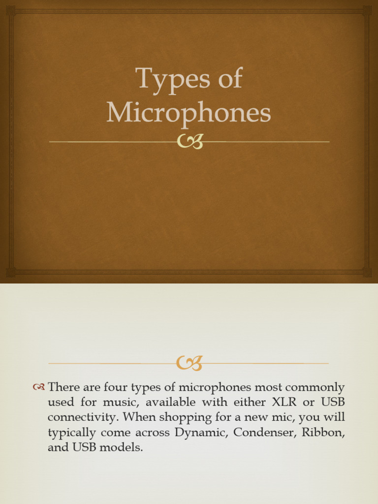 Types of Microphones PDF Microphone Audio Engineering