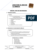 Actividades Por El Mes de La Biblia 2do Sec