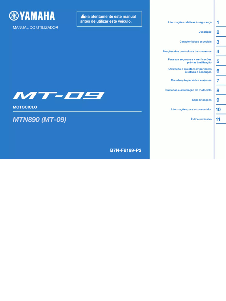 Manual do Utilizador MT-09 2023 | PDF