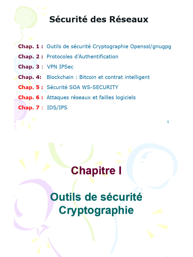 Sécurité des Réseaux et Cryptographie | PDF | Public-key cryptography ...