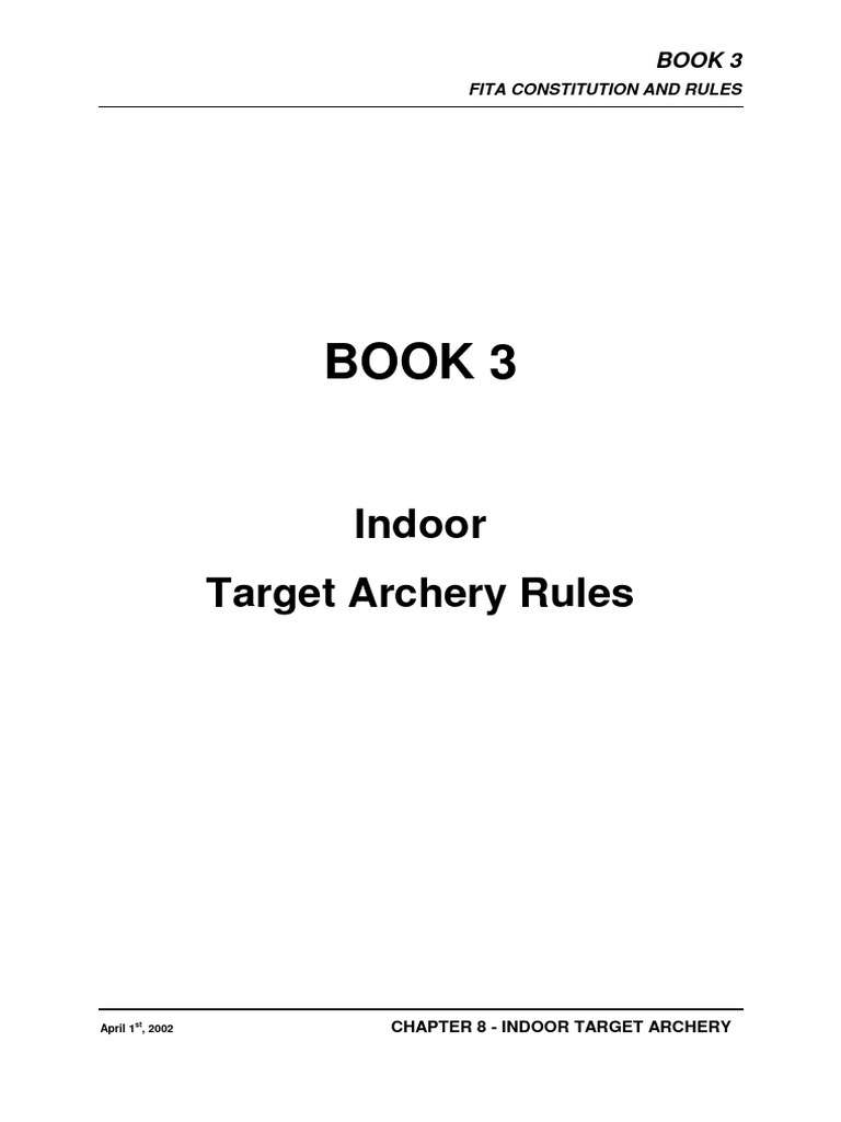 Indoor Target Archery Rules | PDF | Bow And Arrow | Arrow