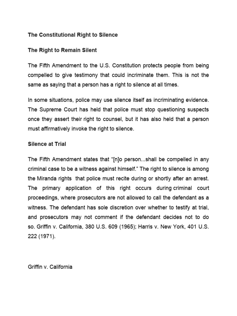 Right To Remain Silent | PDF