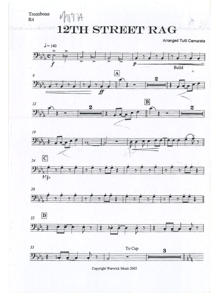 12th Street Rag - Trombone R4 | PDF