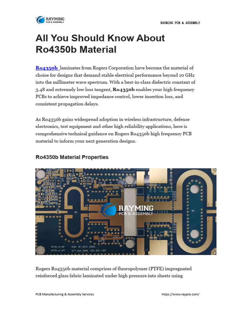 All You Should Know About Ro4350b Material | PDF