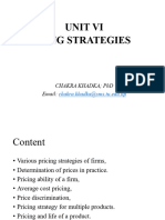 UNIT VI Pricing Strategy