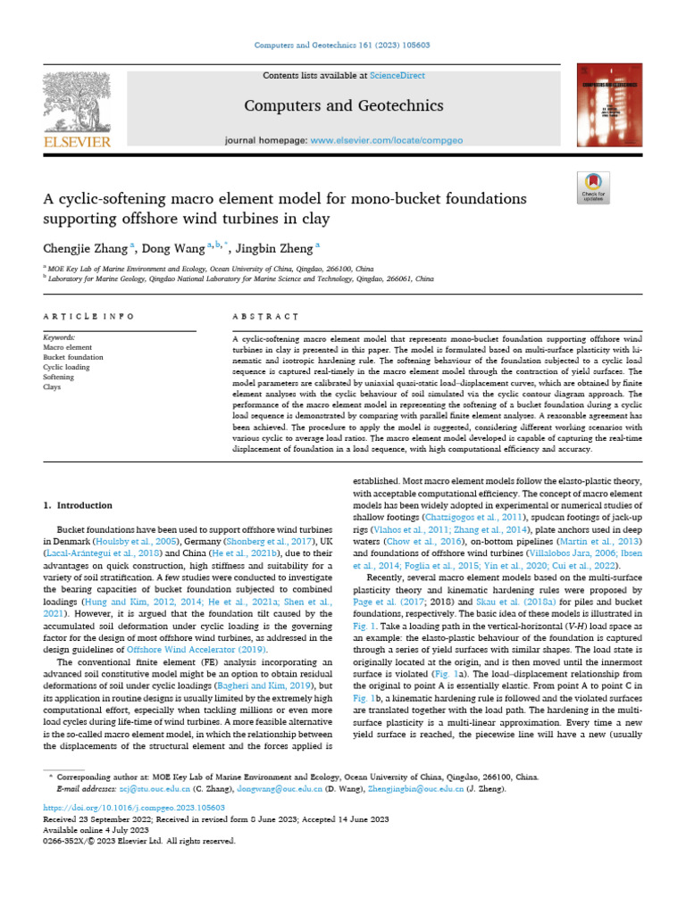 A Cyclic-Softening Macro Element Model For Mono-Bucket Foundations ...