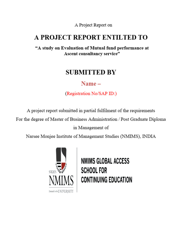 A Study On Evaluation Of Mutual Fund Performance At Ascent Consultancy