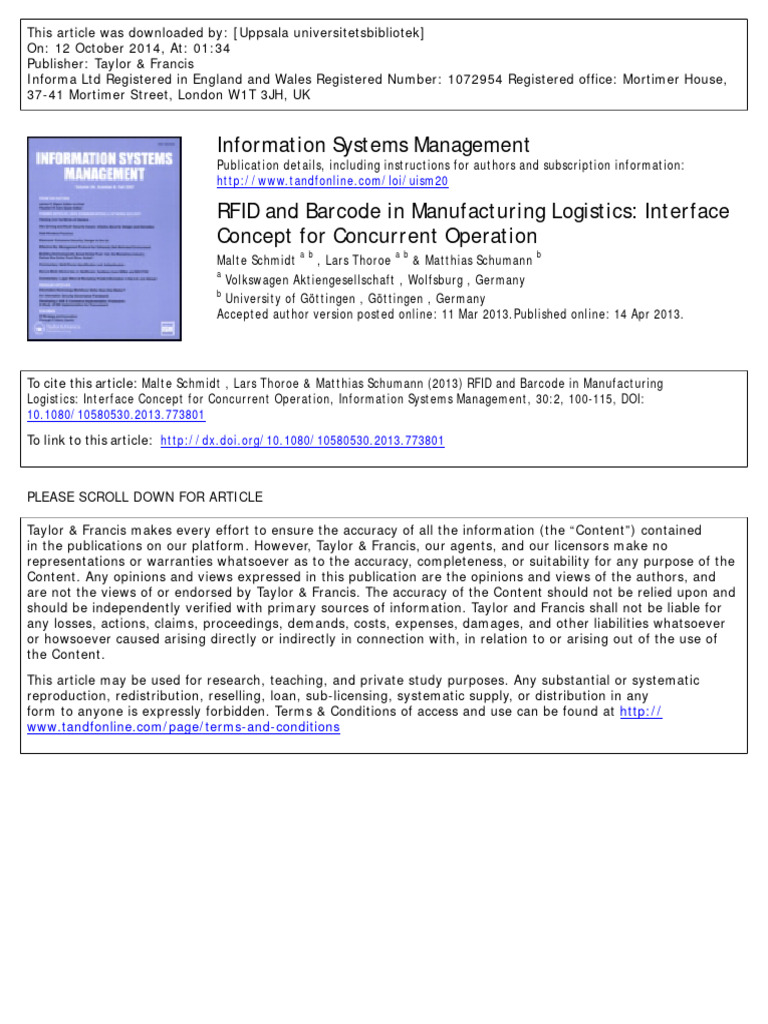 RFID and Barcode Technology | PDF | Radio Frequency Identification ...