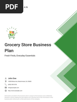 Grocery Store Business Plan