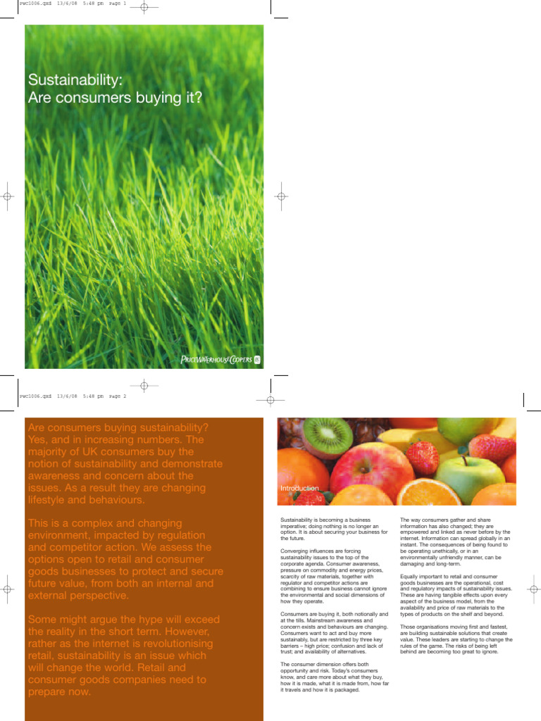 PWC Sustainability Pamphlet13!06!08 | PDF