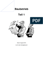 Baubetrieb Teil 1: Stand: August 2018 Nur Für Den Schulgebrauch