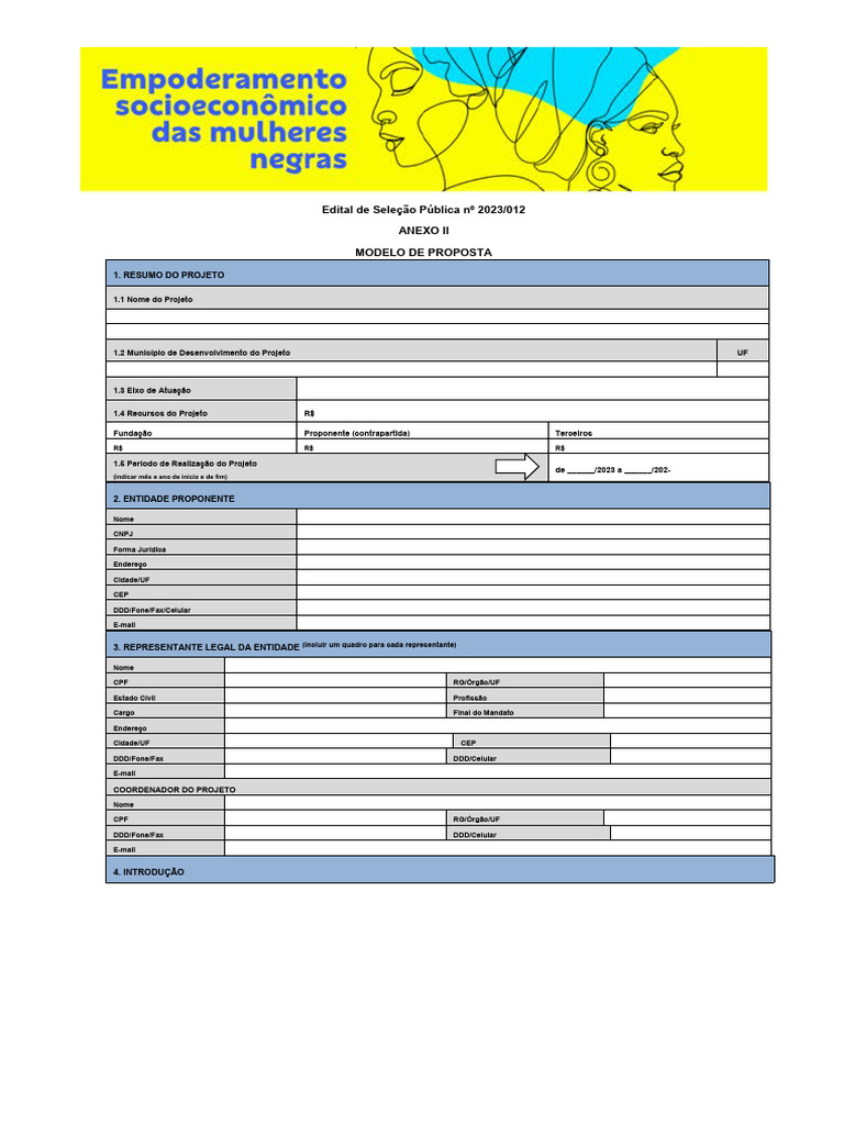 Anexo II - Modelo Proposta | PDF | Arte