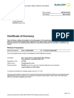 Suncorp Car Certificate of Currency MPS043951839