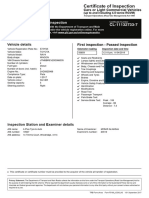 Certificate of Inspection First
