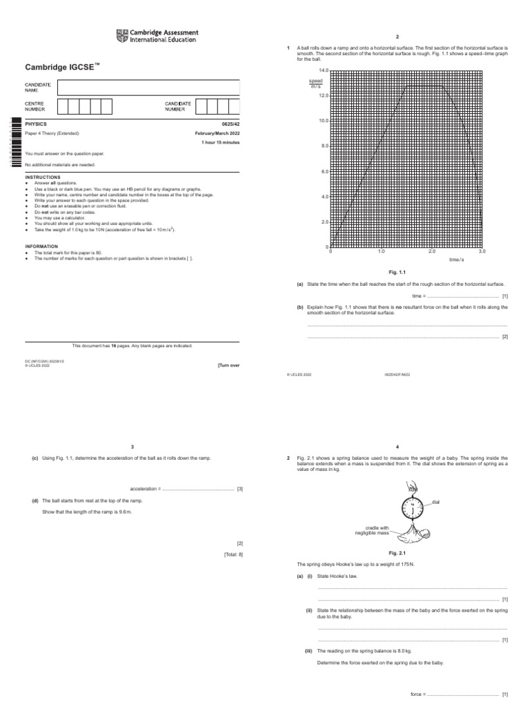Past Papers IGCSE 2022 42 | PDF