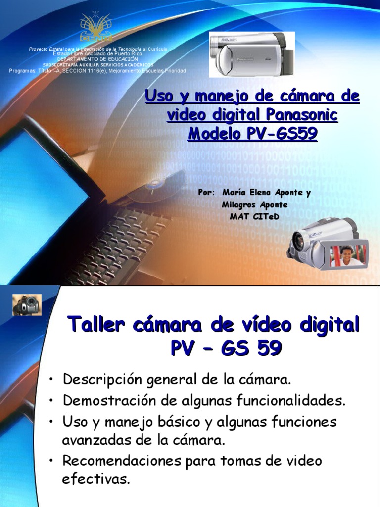 Uso y Manejo de Cámara de Video Digital | PDF | Imagen | Tecnología digital