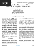 Unveiling The Lived Experiences of Stem Students On The Effects of Gadgets On Their Academic Performance