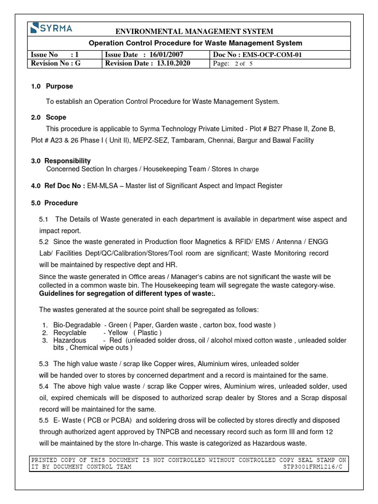 Waste Management Practices Pdf Notes