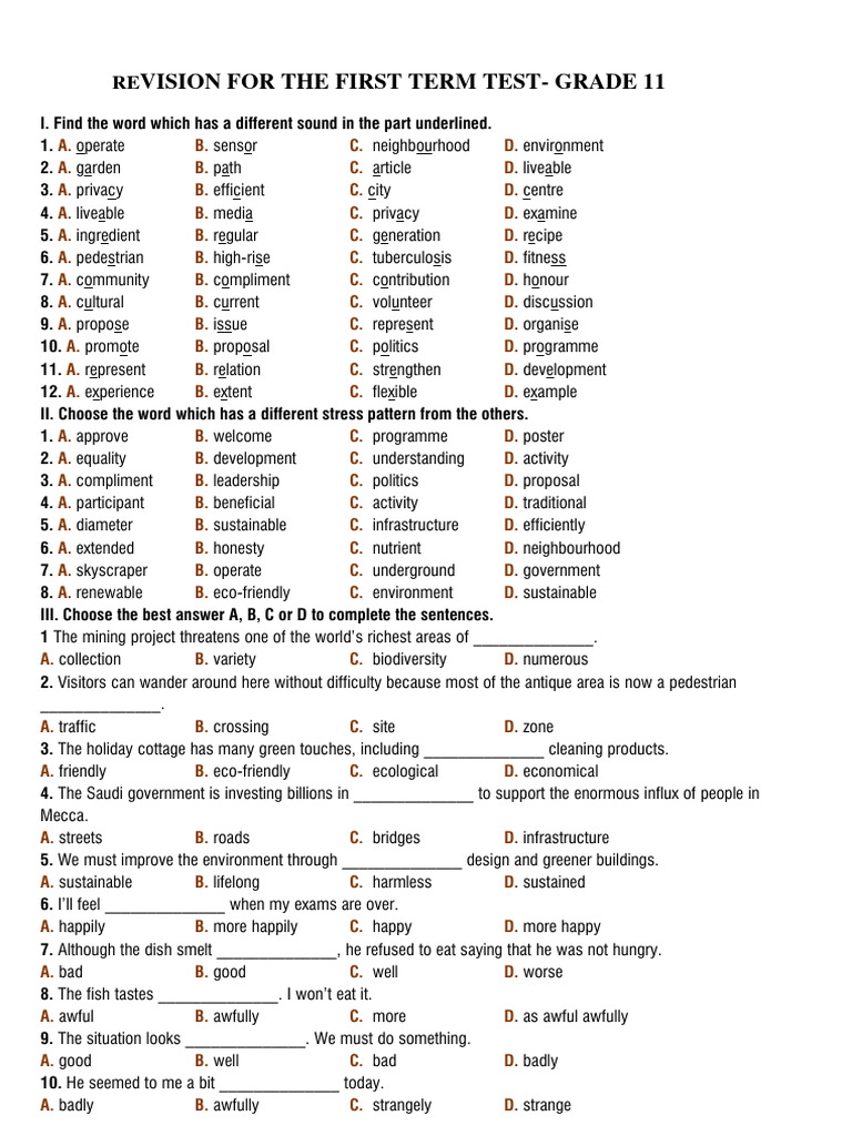 Grade 11 Term Test Revision Guide | PDF | Skin Care
