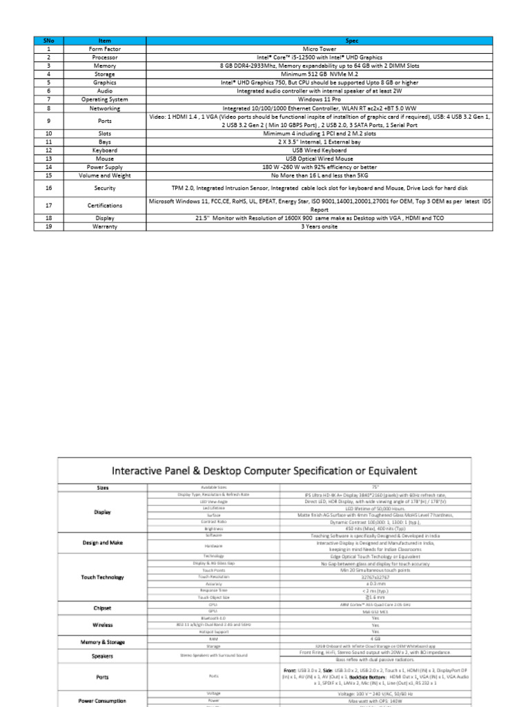 Specsk - 2023 11 22 13 35 49 | PDF | Usb | Display Resolution