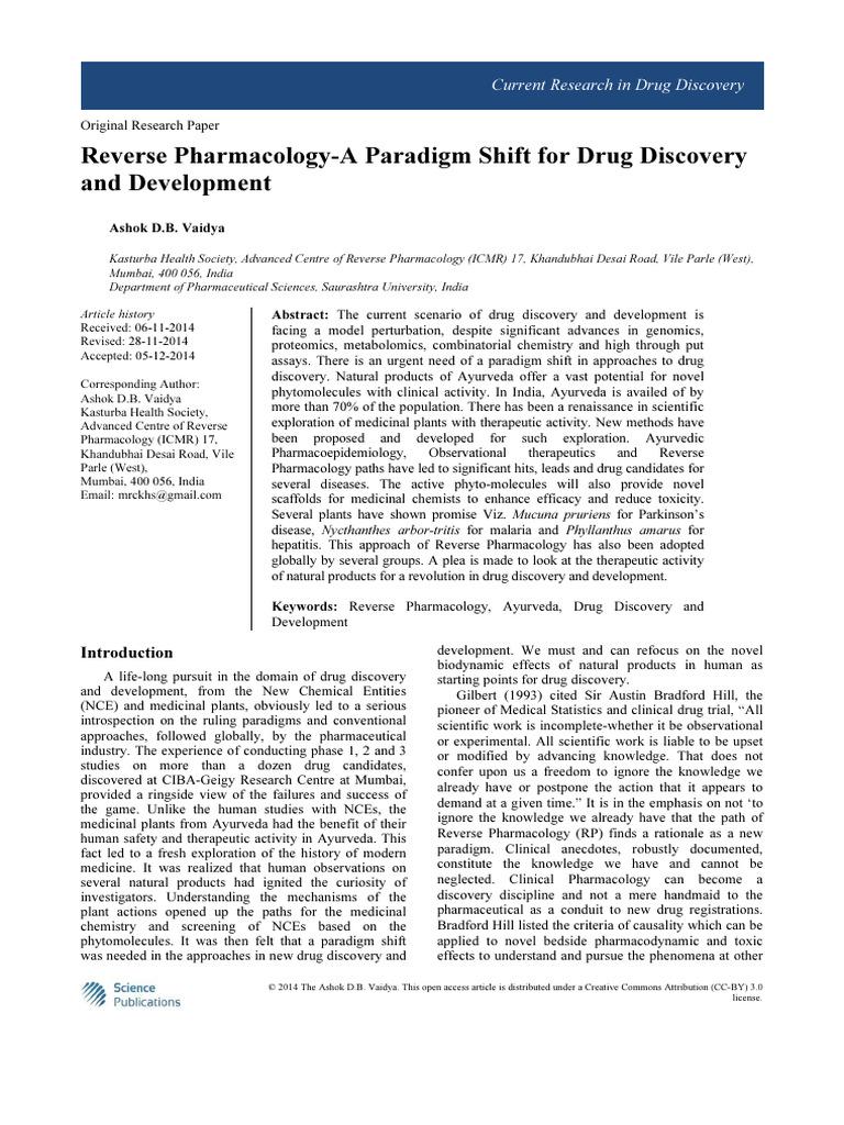 RP Reverse Pharmacology | Download Free PDF | Pharmacology | Drug Discovery