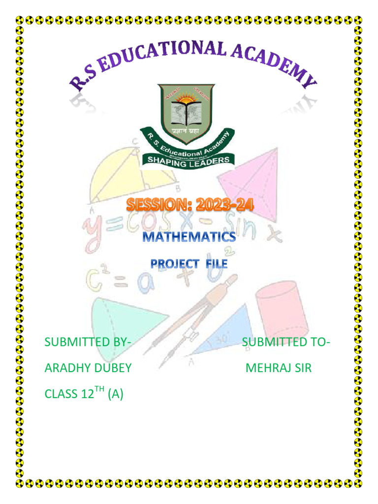 Maths Project File Cover Design | PDF