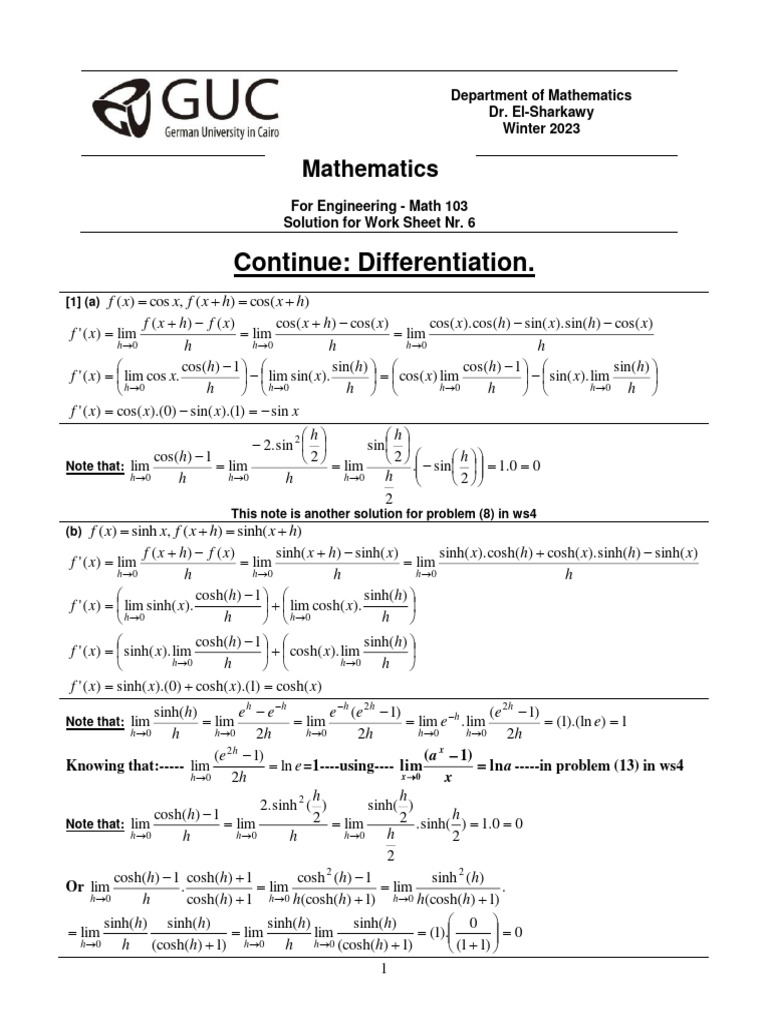 Trigonometry and Differentiation Notes | PDF