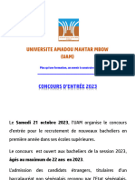 Concours D'entrée Dans Les Écoles - UAM 2023-1