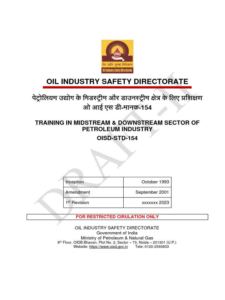 Oil Industry Safety Directorate: Training in Midstream & Downstream ...