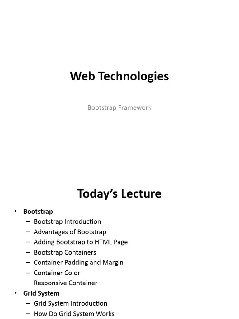 Lecture 12 pdf bootstrap front end framework software development