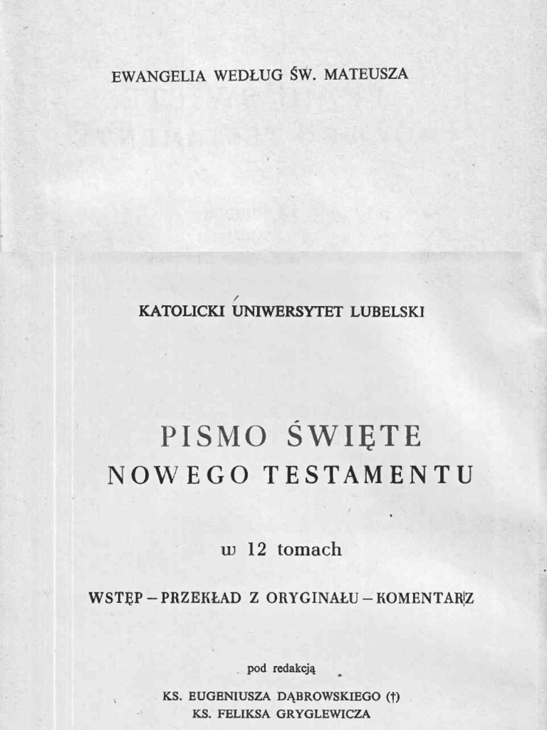 SEVENTEEN ウジ TTT vol.2/13 PŚNT 1 - Homerski - Ewangelia Wg. Św. Mateusza - KUL | PDF