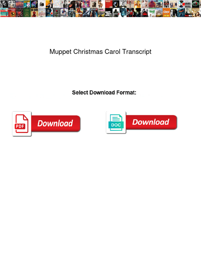 Muppet Christmas Carol Transcript | PDF | The Muppets | Ebenezer Scrooge