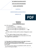 Worksheet (Understanding Quadrilaterals) (Module 1)