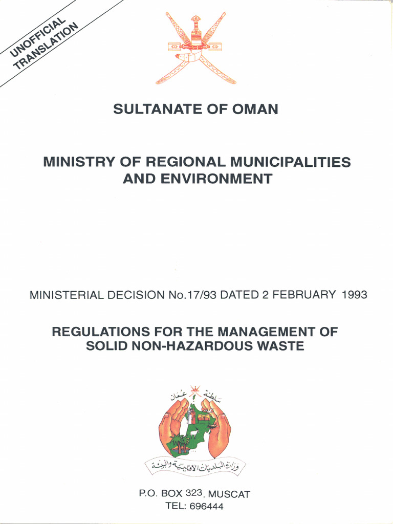 MD 17-93 Management of Non Hazardous Waste | PDF