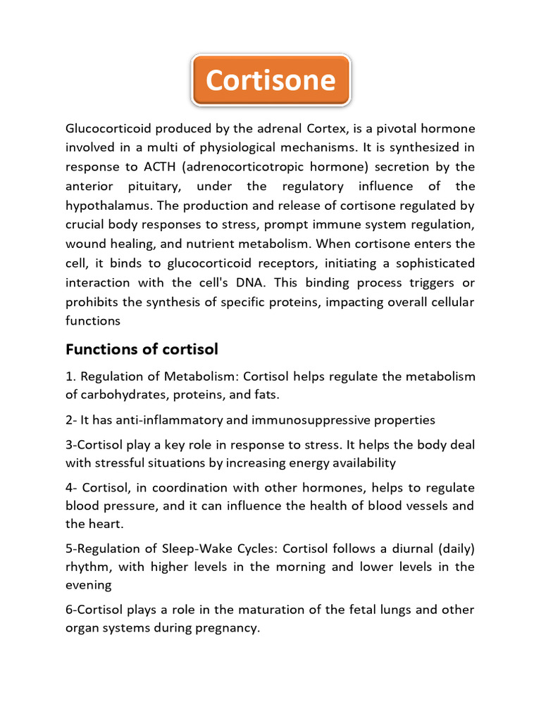 CORTISOl | PDF | Adrenocorticotropic Hormone | Cortisol