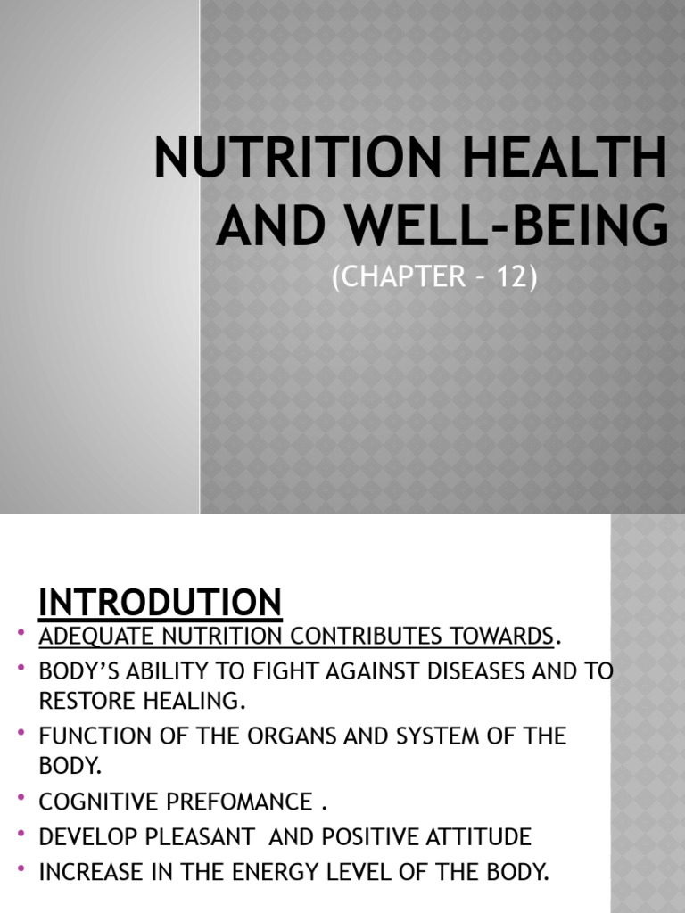 Class11 Nutrition Health and Well Being | PDF | Infants | Breast Milk