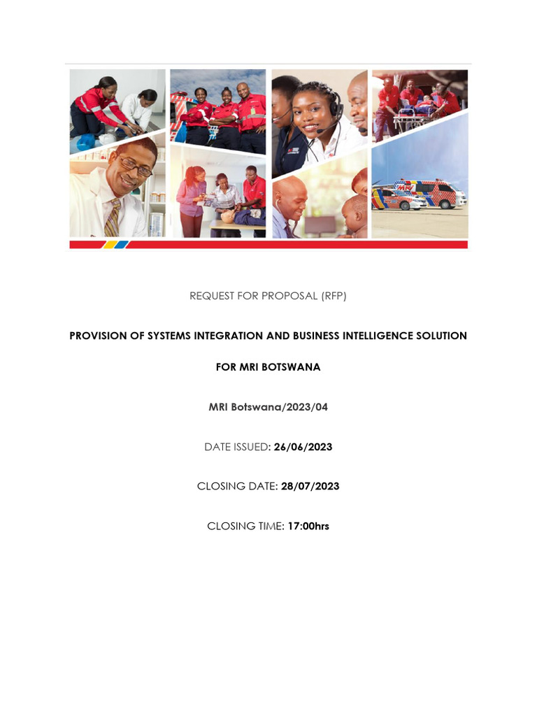 MRI Botswana: Systems Integration RFP | PDF | Request For Proposal ...