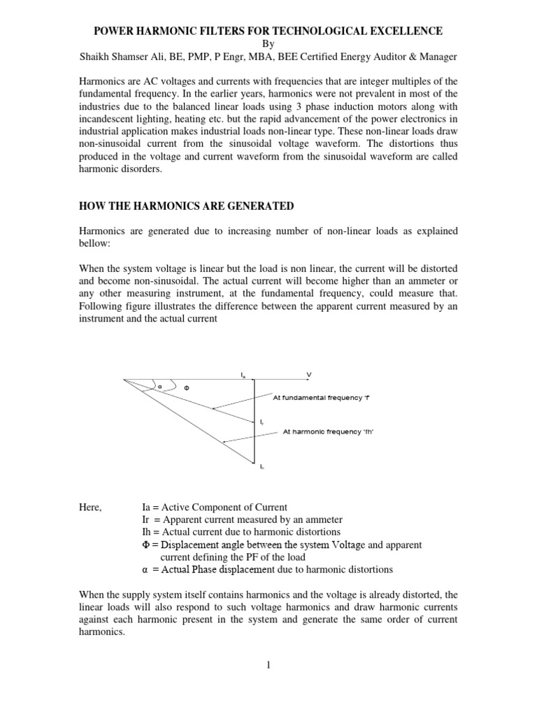 Power Harmonic Filters For Technological Excellence | PDF